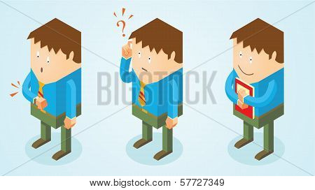Isometric White Collar Worker