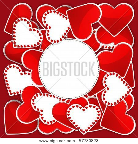 Pattern With White And Red Hearts