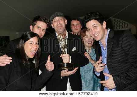 Katy Jacoby with Tommy Colavito and Ronnie Marmo at a party hosted by Theatre 68 to Announce the John Patrick Shanley Festival. Private Residence, Beverly Hills, CA. 02-23-09