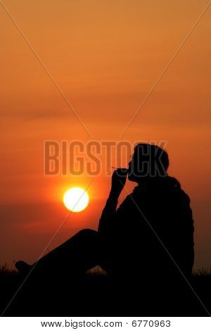 Silhouette einer Frau