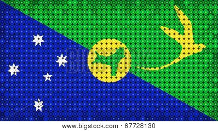 Christmas Island Flag Waving On The Wind Lighting On Led Display