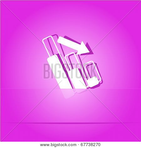 Graph degress. Paper sticker. Raster illustration.