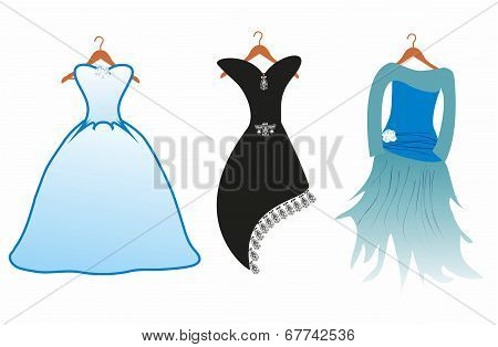 three dresses,