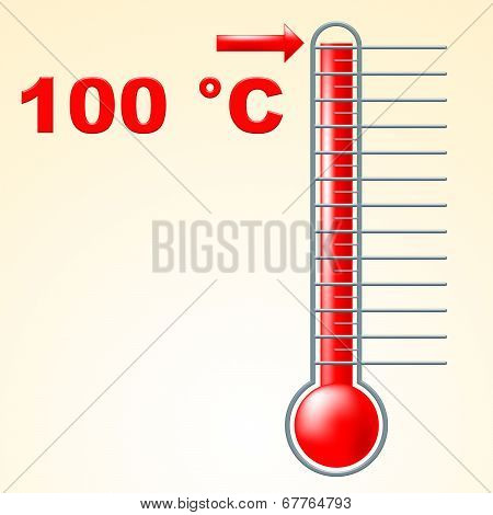 One Hundred Degrees Shows Mercury Column And Boiling