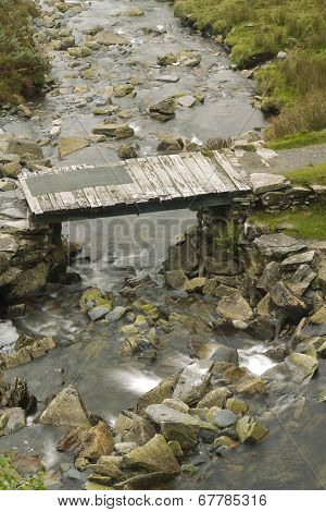 Old Wooden Topped Bridge, Crossing Mountain Stream.