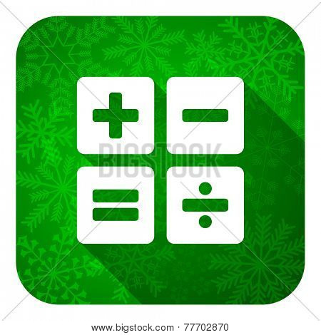 calculator flat icon, christmas button, calc sign 