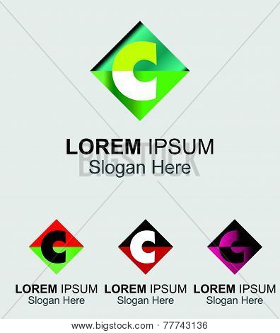 Abstract logo icon for letter C