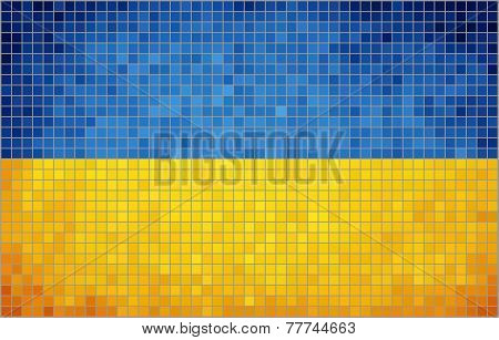 Abstract Mosaic flag of Ukraine