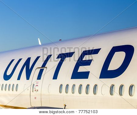United Airlines Aircraft Logo At An Aircraft