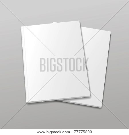 Blank empty magazine or book template  on a gray background. vector