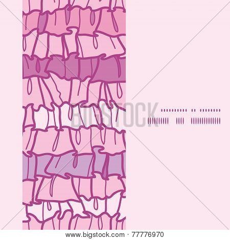 Vector pink ruffle fabric stripes vertical frame seamless pattern background