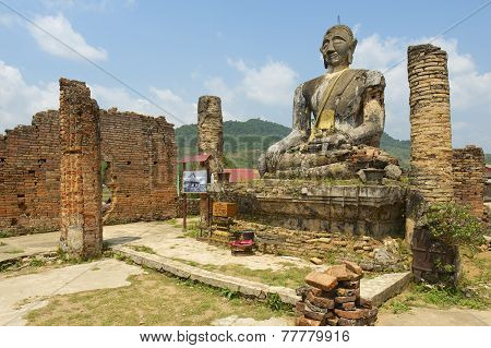 Relics of Wat Piyawat temple, Xiangkhouang province, Laos.