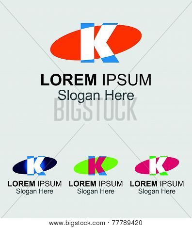 Elip icon with letter K logo design