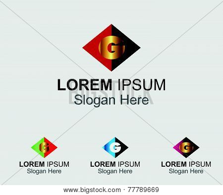 Letter G logo with rhombus symbol sign