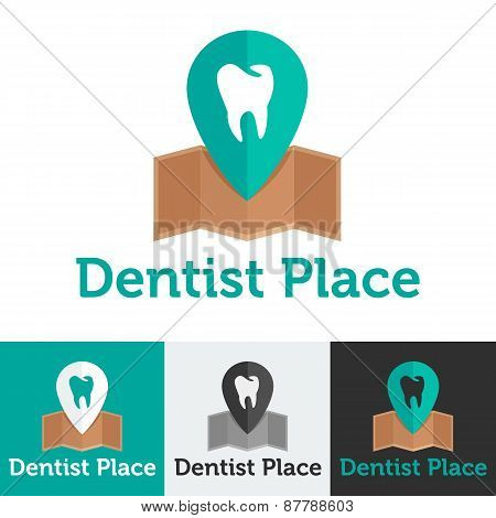 Vector flat dental clinic logo set