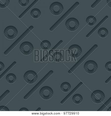Dark gray percent symbols wallpaper. 3d seamless background. Vector EPS10.