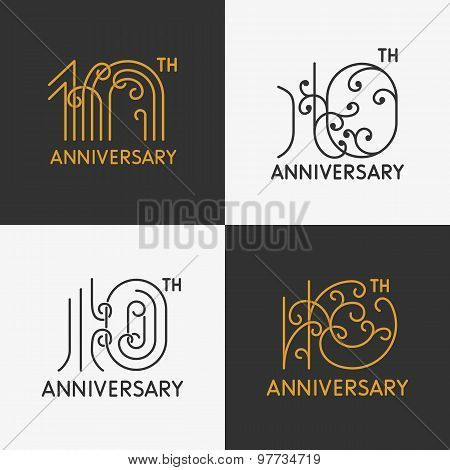 The set of 10th anniversary signs.