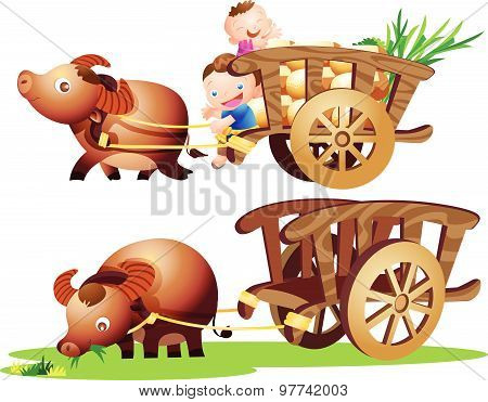 Farmer Buffalo Cart