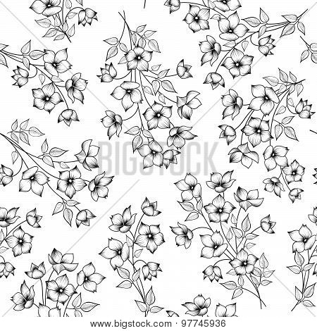 Floral Seamless Pattern. Flower Background. Floral Seamless Texture With Flowers.