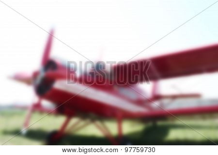 Blurred background screw red airplane business concept