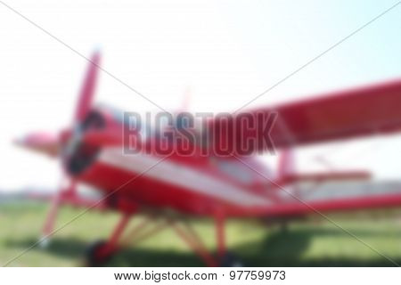 Blurred background screw red airplane business concept