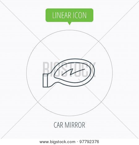 Car mirror icon. Driveway side view sign.