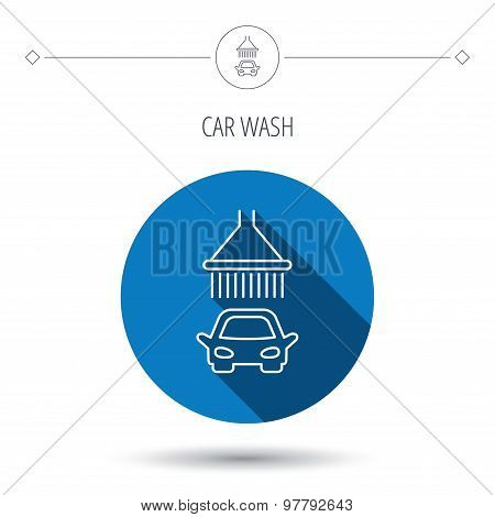 Car wash icon. Cleaning station with shower sign
