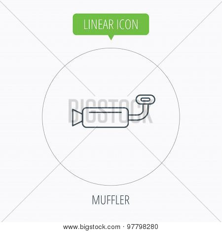 Muffer icon. Car fuel pipe or exhaust sign.