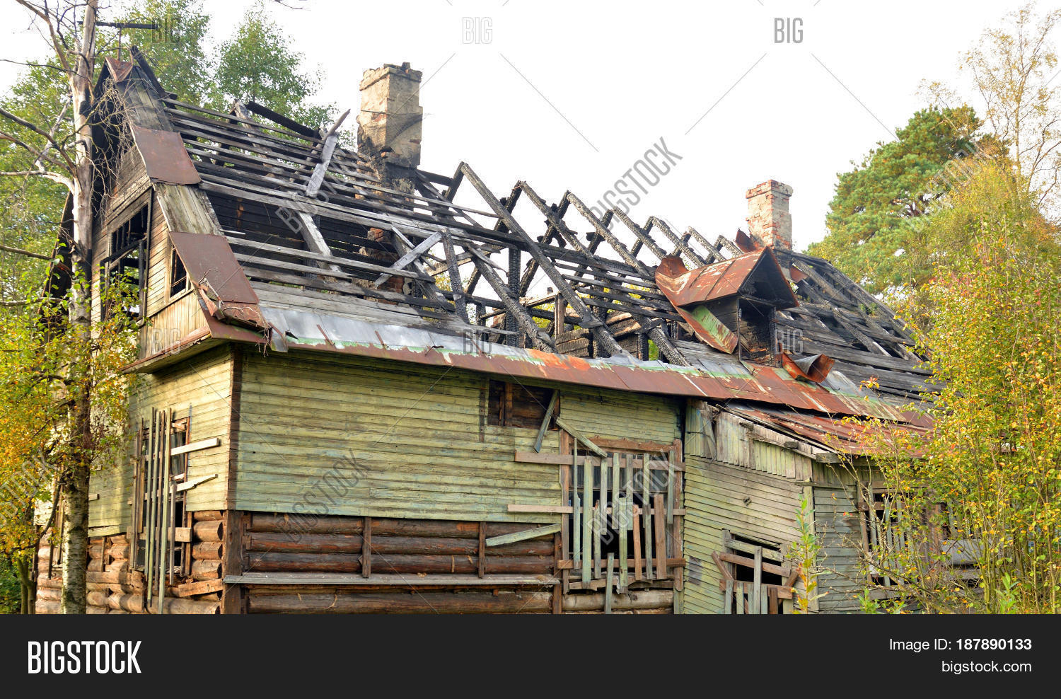 Burned Down Rustic Image & Photo (Free Trial) Bigstock