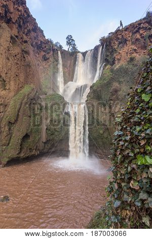 Ouzoud Waterfalls in the Grand Atlas village of Tanaghmeilt province of Azilal Morocco.