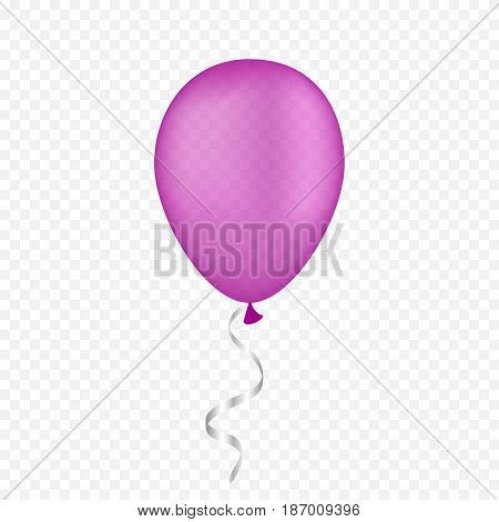 Vector color bunche balloons on a transparent background. 3d realistic happy holidays flying air helium balloons. Party decorations for birthday, wedding design.