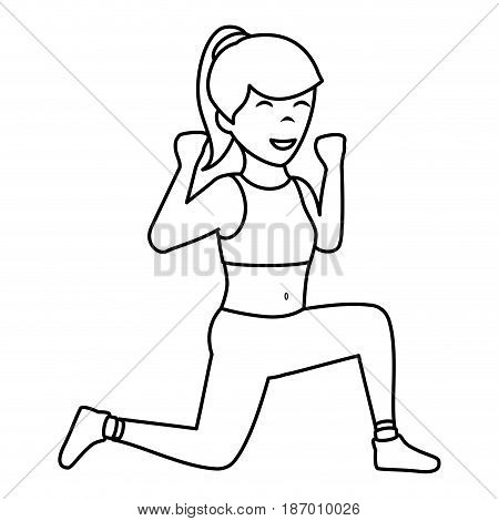 Athletic woman exercising character vector illustration design