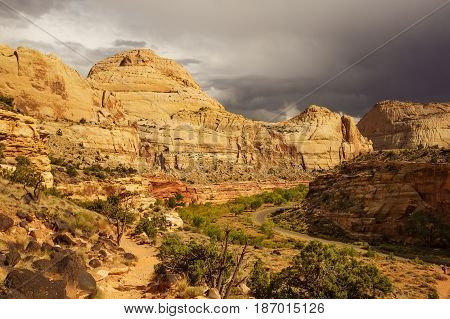 Spectacular landscapes of Capitol reef National park in Utah USA