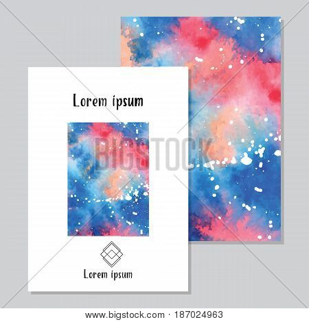 Art of watercolor stains of paint on watercolor paper. Grunge abstract vector background