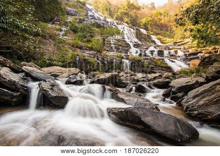 Maeya waterfall the biggest fall in Chiang Mai.
