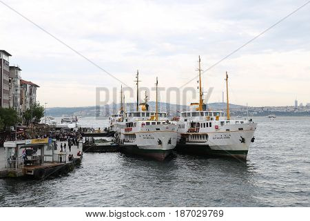 Ferries In Karakoy Port, Istanbul