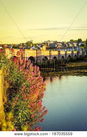 Berwick Bridge also known as the Old Bridge spans the River Tweed in Berwick-upon-Tweed Northumberland England