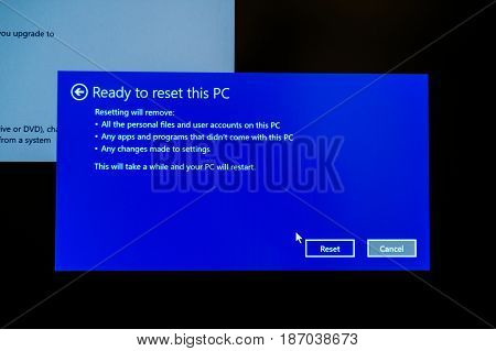 PARIS FRANCE - JAN 7 2016: Computer mouse above message 