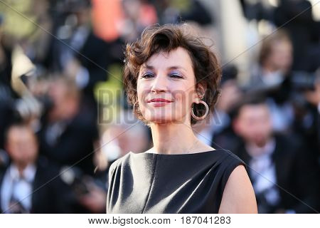 Jeanne Balibar attends the 'Ismael's Ghosts (Les Fantomes d'Ismael)' screening and Opening Gala during the 70th annual Cannes Film Festival at Palais des Festivals on May 17, 2017 in Cannes, France.