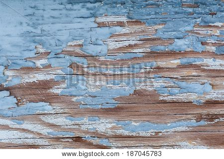 Aged weathered and peeling paint surface background.