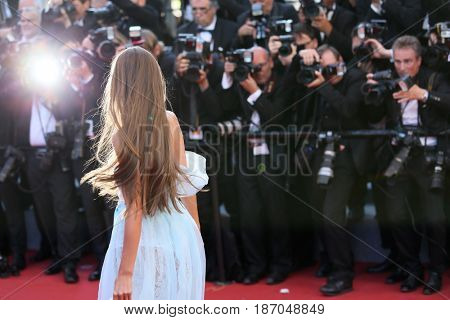 Lara Lieto attends the 'Ismael's Ghosts (Les Fantomes d'Ismael)' screening and Opening Gala during the 70th annual Cannes Film Festival at Palais  on May 17, 2017 in Cannes, France.