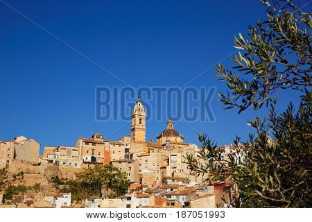 Chelva village skyline in Valencia of Spain Serranos area