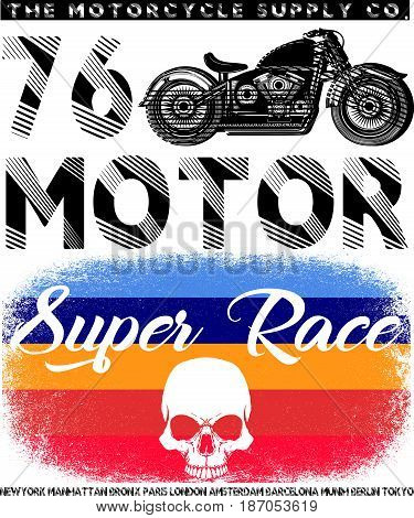 Vintage Motorcycle T-shirt Graphic fashion style new art