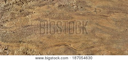 Fictional Mars Soil Panoramic Aerial View. Trace of Water on Mars