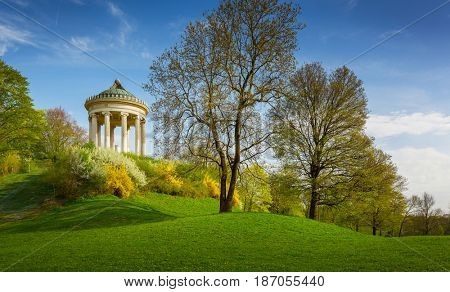 Monopteros temple in the English garden, Munich Bavaria, Germany