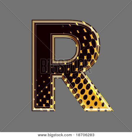 lettre 3d demi-teinte