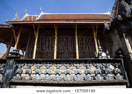 Wat Guti BangkemTemple in Thailand. Khao yoi phetchaburi Thailand.Teak wood church