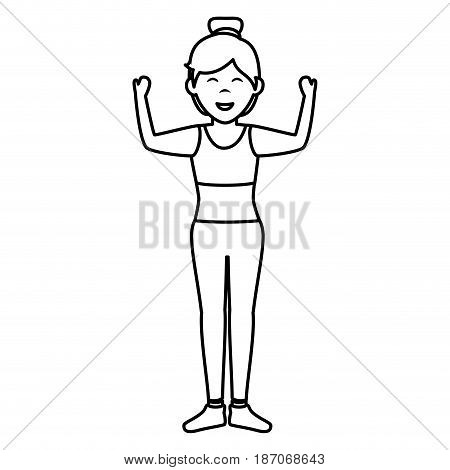 Athletic woman exercising character vector illustration design