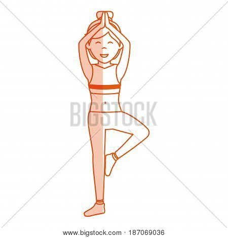 Athletic woman exercising character vector illustration design