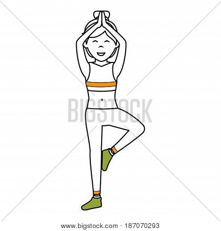 Athletic woman exercising character vector illustration design
